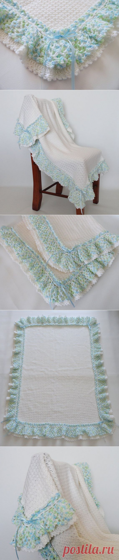 Crochet Baby Afghan Blanket Lacy Ruffles от KnitKnacksCreations
