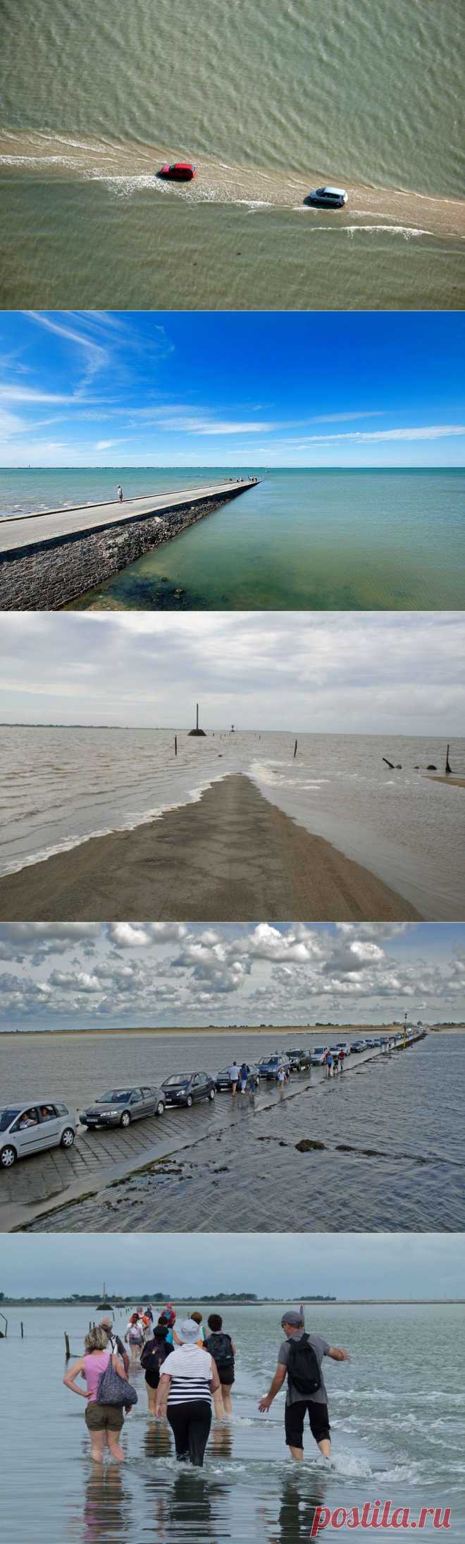 Дорога, дважды в сутки уходящая под воду (8 фото) | Хитрости Жизни
