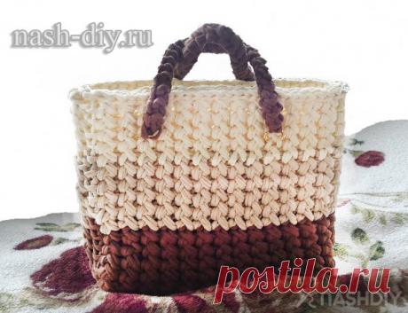 Вязаная крючком Сумка с Трикотажной пряжи
