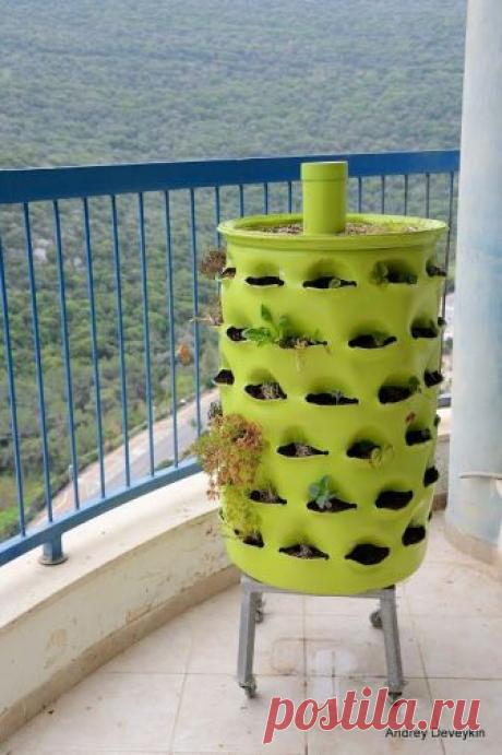 Вертикальный огород из бочки — Копилочка полезных советов