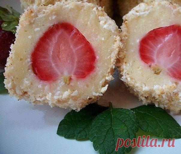 Клубничное рафаэлло без выпекания в духовке
