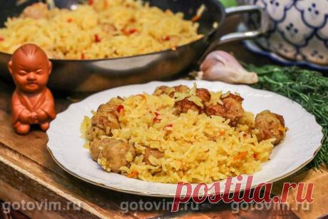 Рис с жареными колбасками и овощами. Рецепт с фото / Готовим.РУ