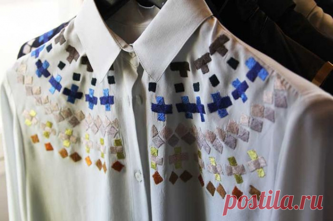 Необычная вышивка на рубашке (Алена Б) / Вышивка / ВТОРАЯ УЛИЦА