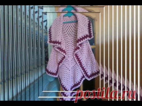 Красивая куртка жилет, связанная крючком - YouTube