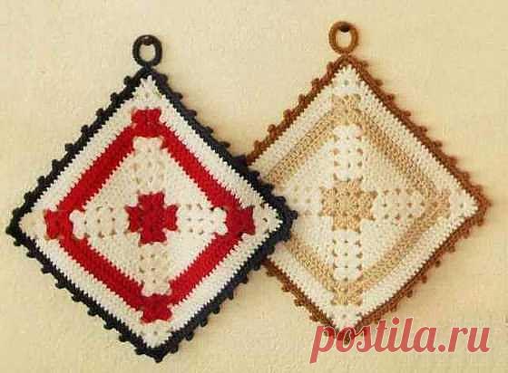 Вязаная прихватка .