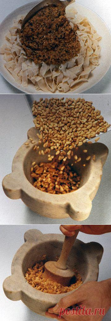 Как приготовить итальянский соус с кедровыми и грецкими орехами. Фото-рецепт. | Хозяева дома.