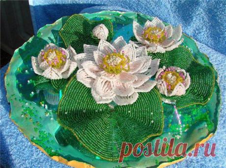 Кувшинки из бисера | 3vision - Fashion blog