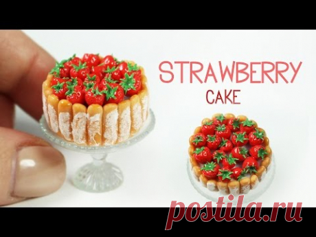 polymer clay Strawberry Cake TUTORIAL | polymer clay food