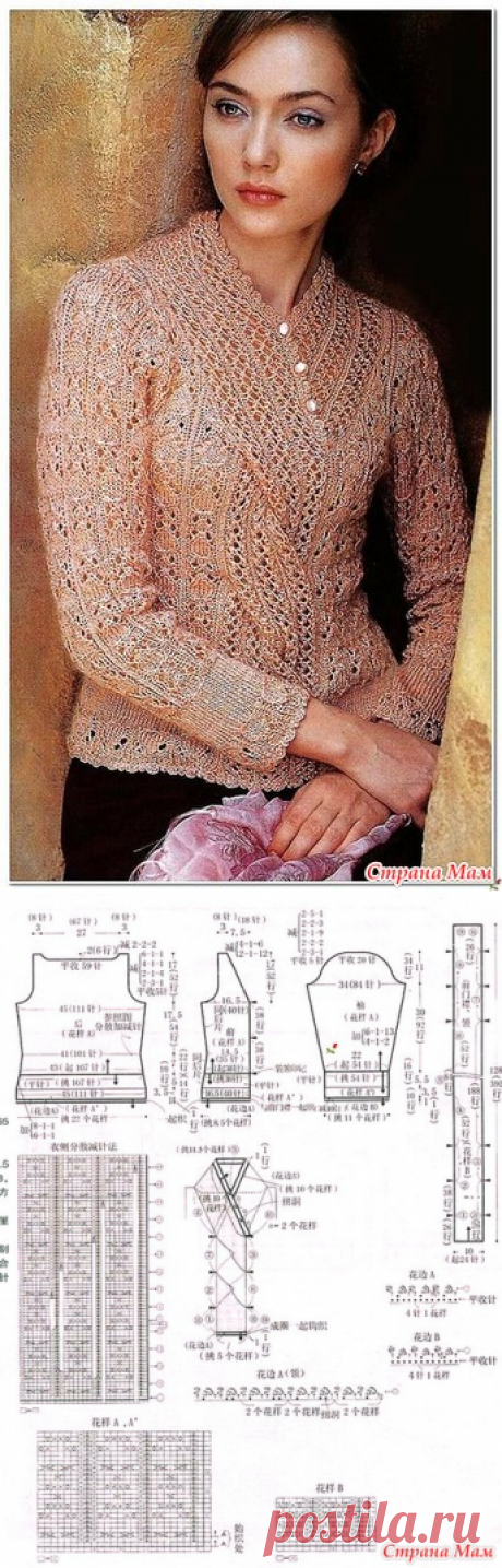Восхитительный пуловер из бабушкиного сундука. Спицы. - ВЯЗАНАЯ МОДА+ ДЛЯ НЕМОДЕЛЬНЫХ ДАМ - Страна Мам
