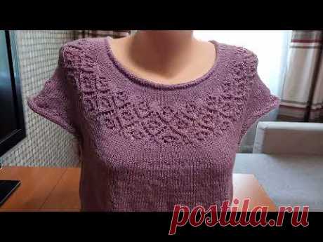 МК по вязанию круглой кокетки к тунике из Alize Diva, 1 часть