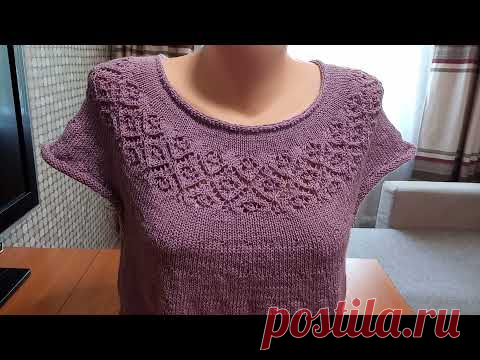 МК по вязанию круглой кокетки к тунике из Alize Diva, 1 часть