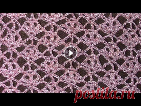 Ажурный узор для палантина. Вяжем по схеме Ажурный узор крючком так же подойдёт для пуловера, накидки, летней туники.. В высоту раппорт повторяется с шестого ряда (вязать как второй). Вязала я ...