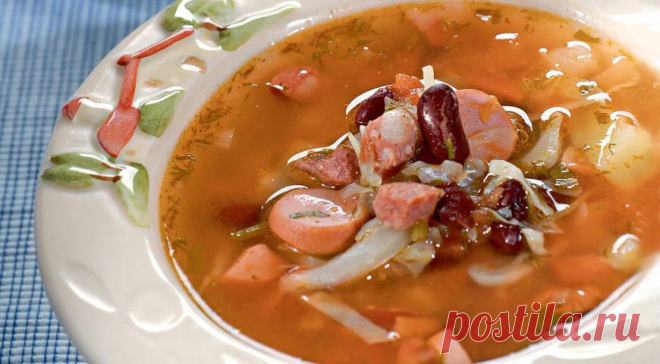 Суп из красной фасоли с сосисками - Пошаговый рецепт с фото своими руками Суп из красной фасоли с сосисками - Простой пошаговый рецепт приготовления в домашних условиях с фото. Суп из красной фасоли с сосисками - Состав, калорийность и ингредиенти вкусного рецепта.