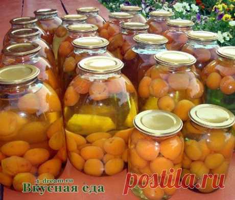 Абрикосовый компот на зиму - простой рецепт компота из абрикосов - Вкусная еда