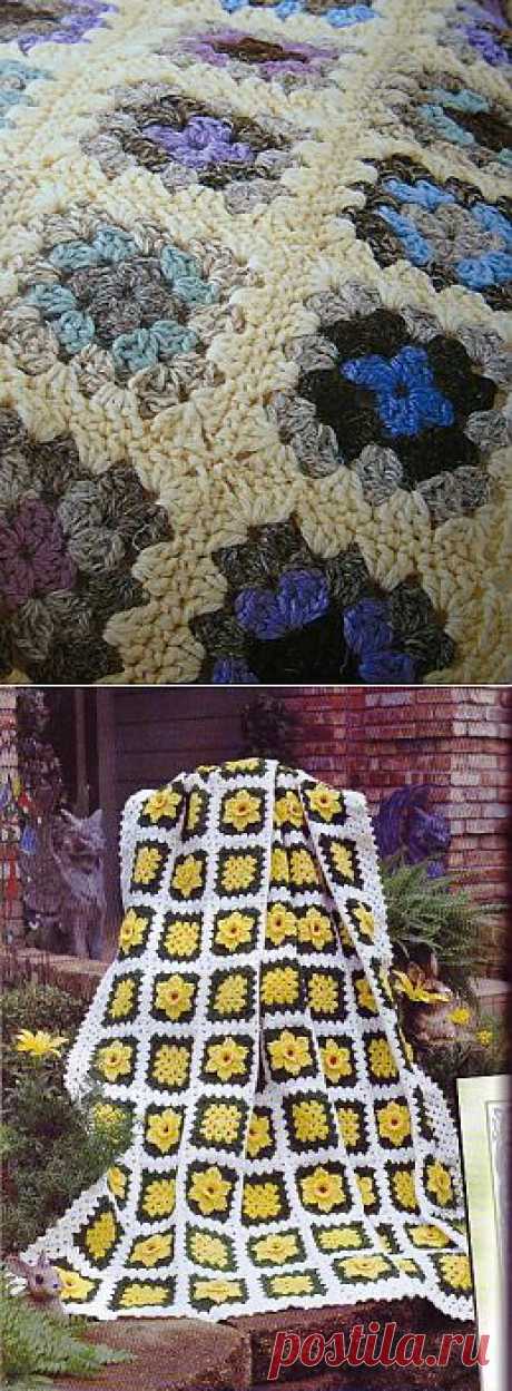 Что можно связать из мотивов «Бабушкин квадрат»: пледы, игрушки... /