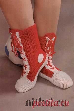 Носки – кеды крючком » Ниткой - вязаные вещи для вашего дома, вязание крючком, вязание спицами, схемы вязания