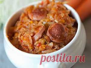 Солянка из капусты с сосисками