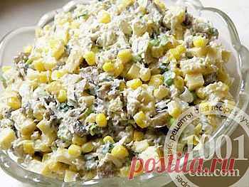 Рецепт салата с ананасом и шпротами - Салат с ананасами . 1001 ЕДА вкусные рецепты с фото!
