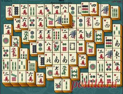 Игра пасьянс Маджонг 
Маджонг Mahjongg -- игра-тест на развитие памяти, внимания и логического мышления. На первом уровне сложности может считаться хорошим соотношение выигрышей к проигрышам 5 к 5.
Перевод первой заставки…