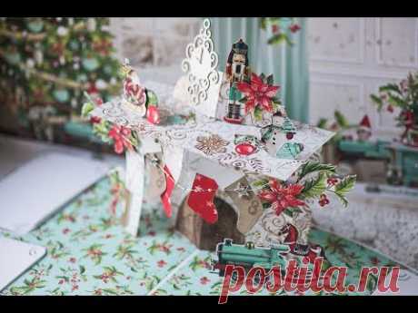Поп ап по-новогоднему Конструкция камин/ Christmas pop up Chimney
