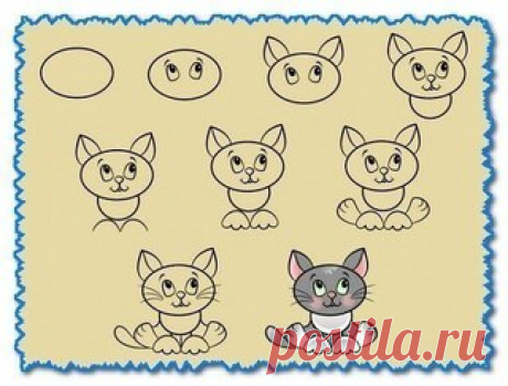 Творчество с детьми. Рисуем животных, пошаговые уроки.