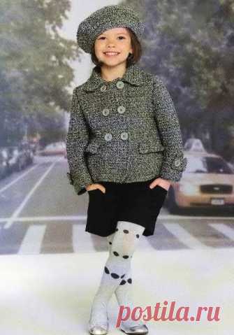 вязаный жакет крючком для девочки