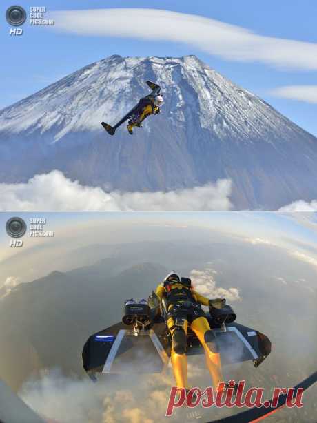 ФотоТелеграф » Полёт на реактивном ранце-крыле вокруг Фудзиямы