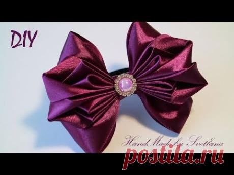 Бантики из атласной ленты Канзаши для начинающих Satin ribbon bow Laco de fita