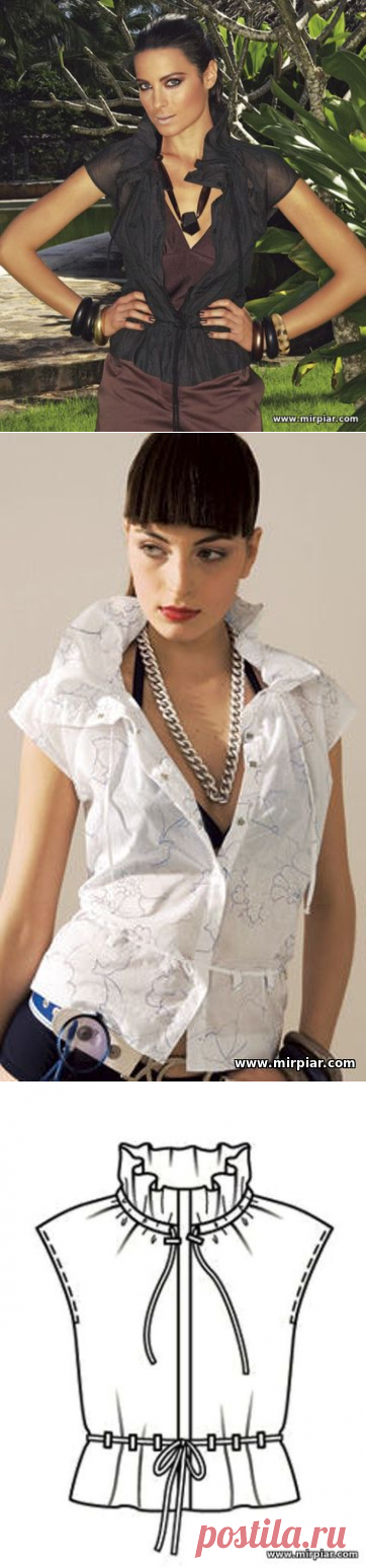 free pattern, блузки, pattern sewing, блузы, выкройки скачать, Скачать, шитье, готовые выкройки, блуза с воротником стойкой, выкройки бесплатно, MirPiar.com