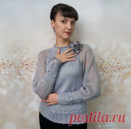 Блузка вязаная "Smoky" – заказать на Ярмарке Мастеров – GZI9XRU | Пуловеры, Москва