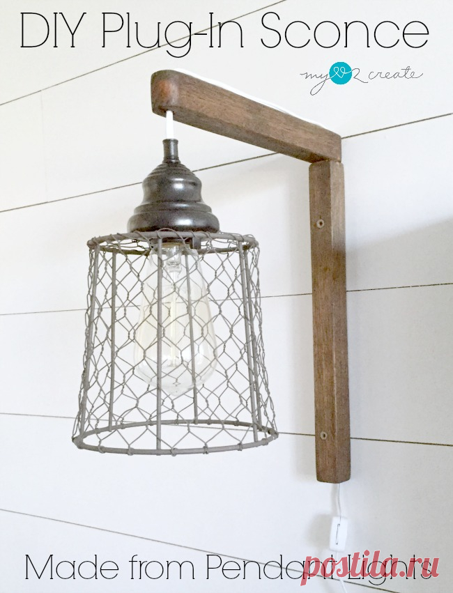 DIY Plug-in Sconces, from pendant lights | My Love 2 Create