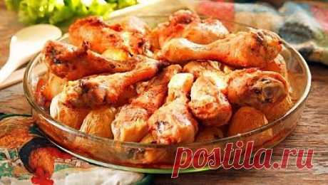 Картофель, запечённый с куриными голенями и розмарином - ЖУРНАЛ СО ВКУСОМ