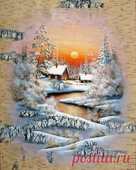 Рисунки на бересте Сергея Сурина / Декупаж / Картинки для декупажа