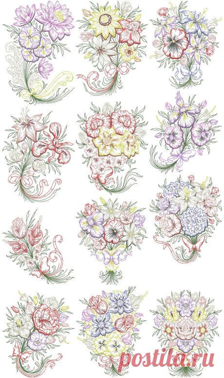 Timeless Bouquets | Machine Embroidery Designs By Sew Swell
