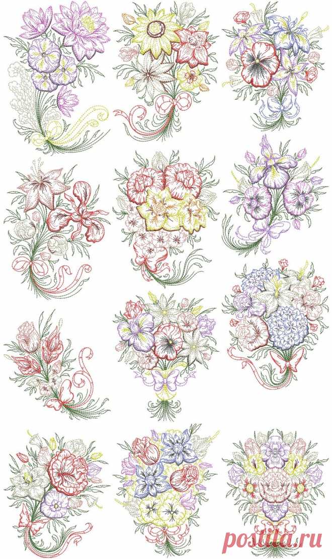 Timeless Bouquets | Machine Embroidery Designs By Sew Swell