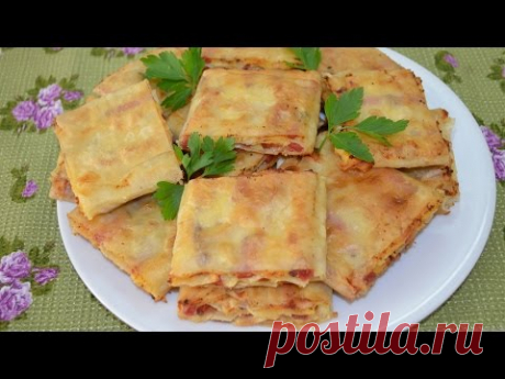Рецепт: Жареный лаваш с колбасой и сыром на RussianFood.com