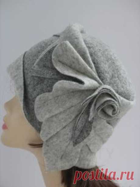 Wool winter beanie Gray wool hat Ladies felt beanie Warm