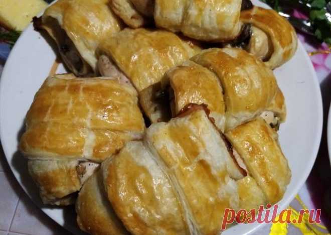 (17) Куриные рулеты с грибами в тесте - пошаговый рецепт с фото. Автор рецепта Каролина Палкина . - Cookpad