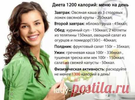 Меню на 1200 ккал в день с рецептами на неделю из простых продуктов | Простые рецепты с фото