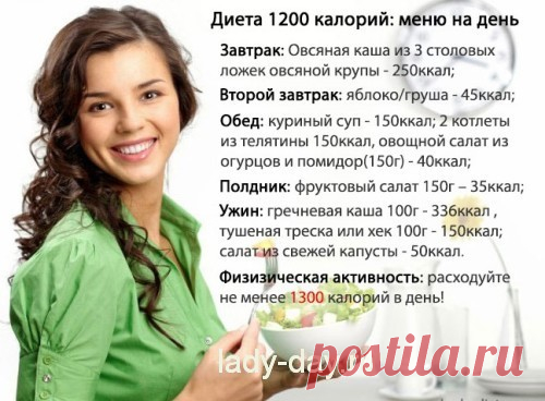 Меню на 1200 ккал в день с рецептами на неделю из простых продуктов | Простые рецепты с фото