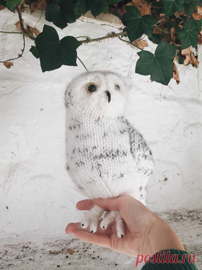 Вязаная спицами Сова Snowy Owl - Вяжи.ру