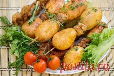 Картофельные &quot;рябчики&quot; с грудинкой на мангале