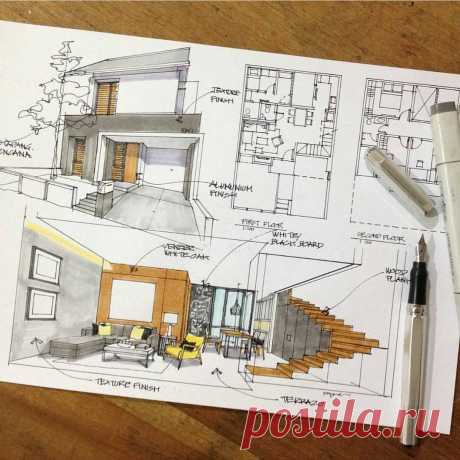 Architecture - Daily Sketches в Instagram: «By @yandi_p #arch_more Follow @arch_more for more daily sketchs!»