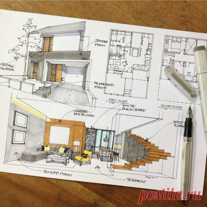 Architecture - Daily Sketches в Instagram: «By @yandi_p #arch_more Follow @arch_more for more daily sketchs!»