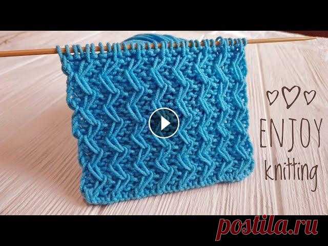КРАСИВЫЙ Узор спицами ЗИГЗАГ из вытянутых петель  /Zig Zag Loop knitting stitch Лучшая поддержка для канала - лайк, подписка и комментарий! Спасибо, дорогие мои...