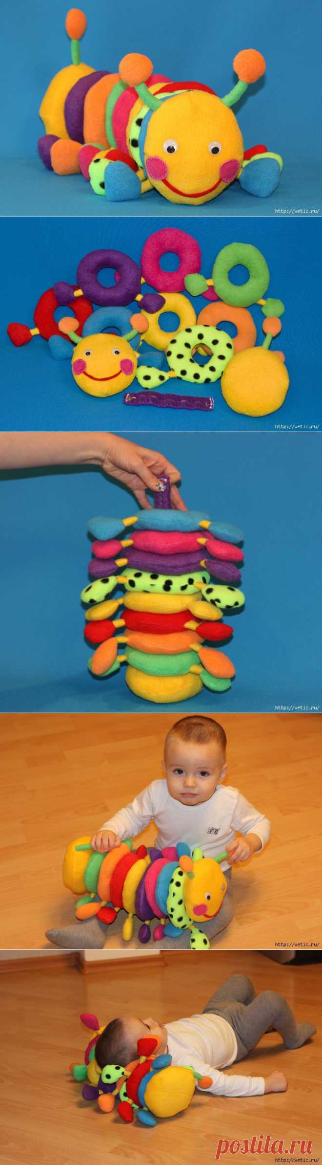 Гусеница из флиса.