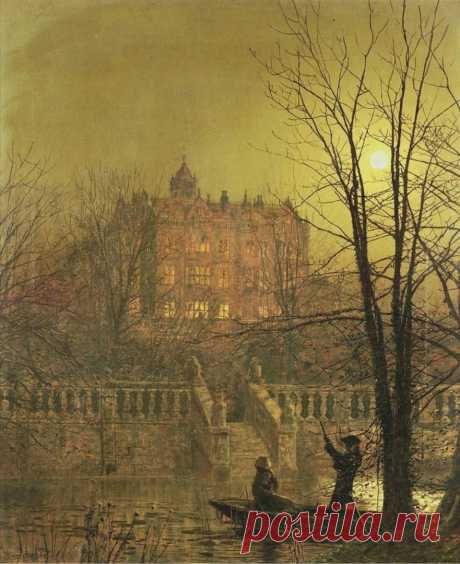 Художник Джон Эткинсон Гримшоу (John Atkinson Grimshaw, 1836-1893)
&quot;В лунном свете&quot; (Under the Moonbeams)