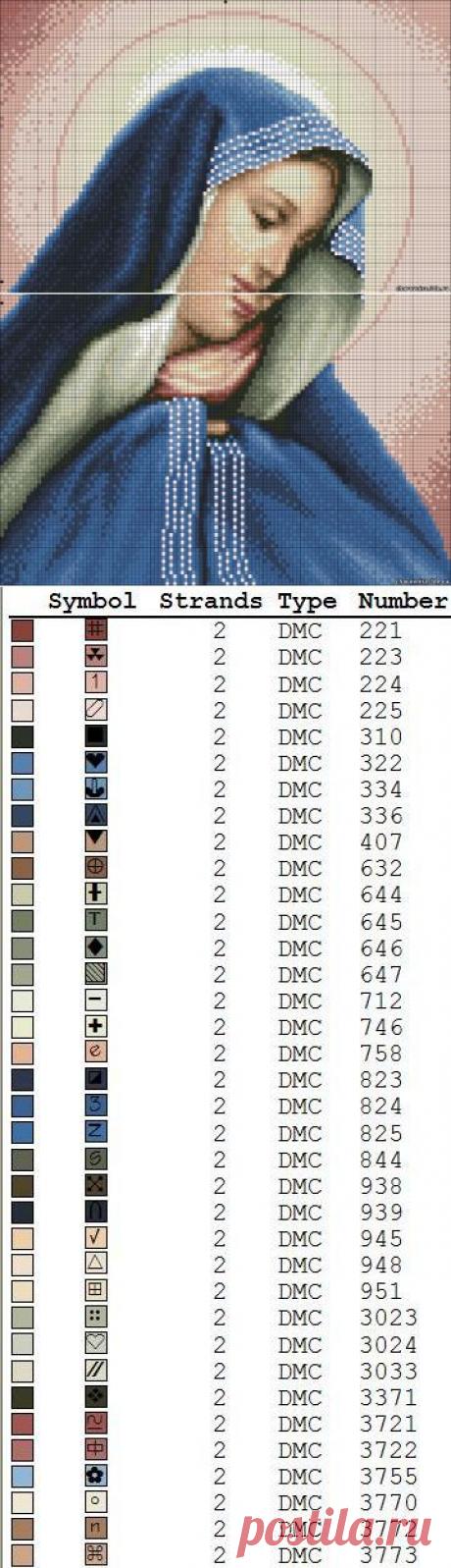 СХЕМА ВЫШИВКИ ИКОНЫ &quot;МАДОННА ДОЛОРОСА&quot; - ВЫШИВАЕМ ИКОНЫ - ВЫШИВКА КРЕСТИКОМ - Каталог файлов - ЧАРОВНИЦА - САЙТ ДЛЯ ЖЕНЩИН И О ЖЕНЩИНАХ