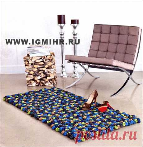 Прелестный коврик из бутончиков. Крючок