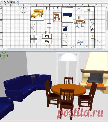 Программа для планировки квартиры Sweet Home 3D.